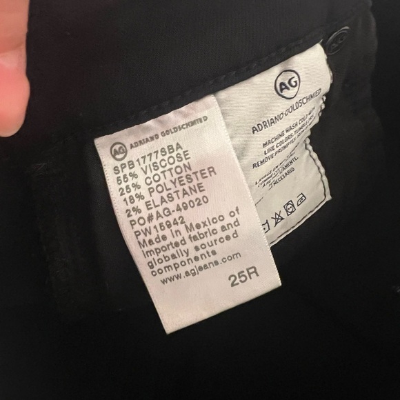 AG ADRIANO GOLDSCHMIED The Farrah High Rise Skinny Ankle Black Sz 25 - Picture 6 of 7